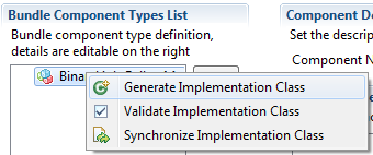 Generate component implementation Action