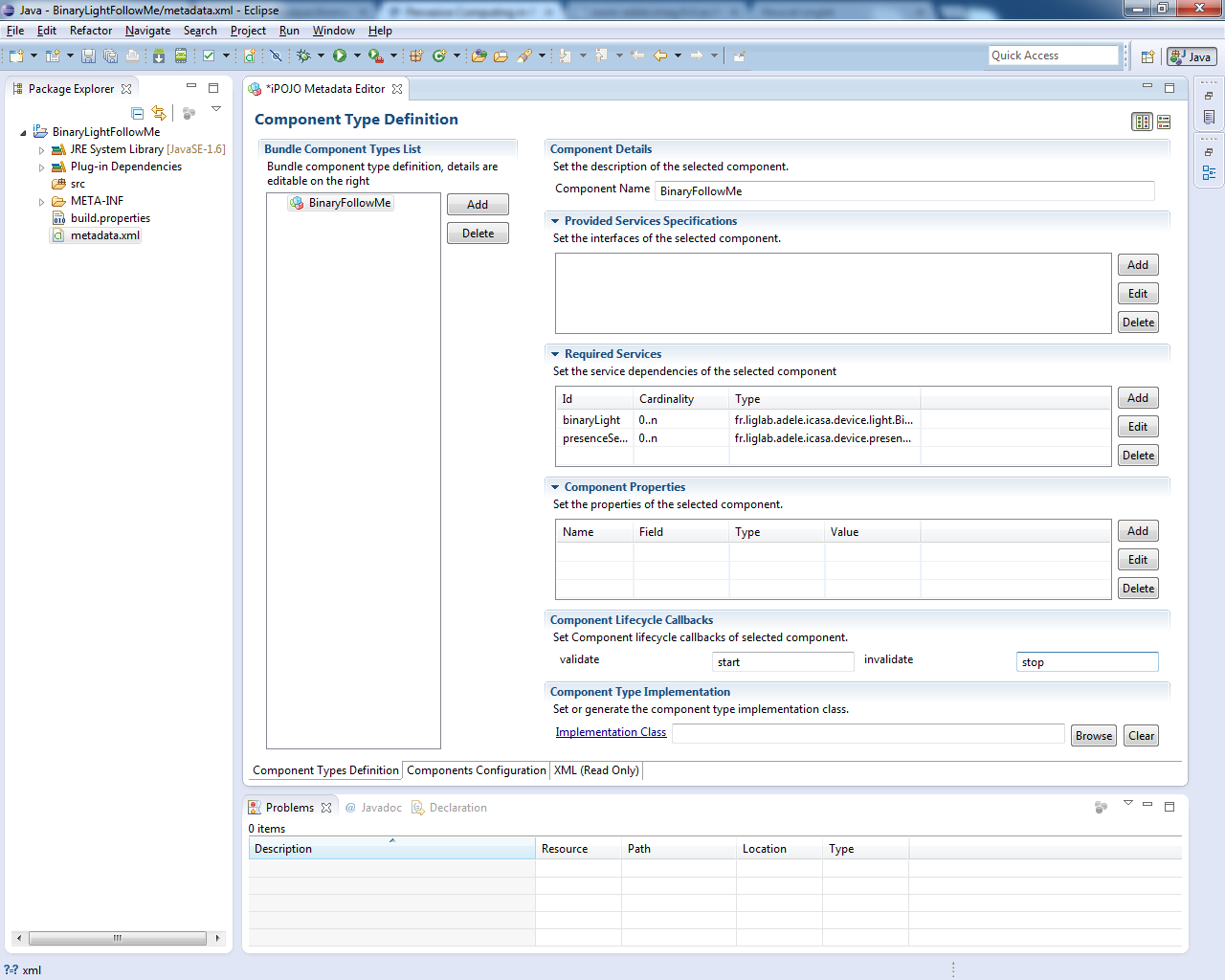 Setup component lifecycle